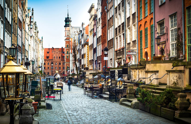 Architectuur en straten van Gdansk