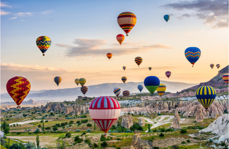Luchtballonnen in Cappadocië