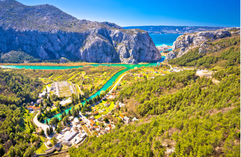 Uitmonding van de Cetina rivier