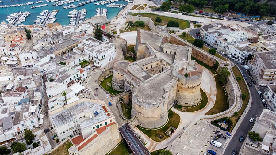 Het kasteel van Otranto van bovenaf
