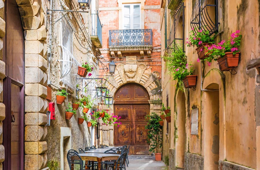 Café in het oude gedeelte van Positano