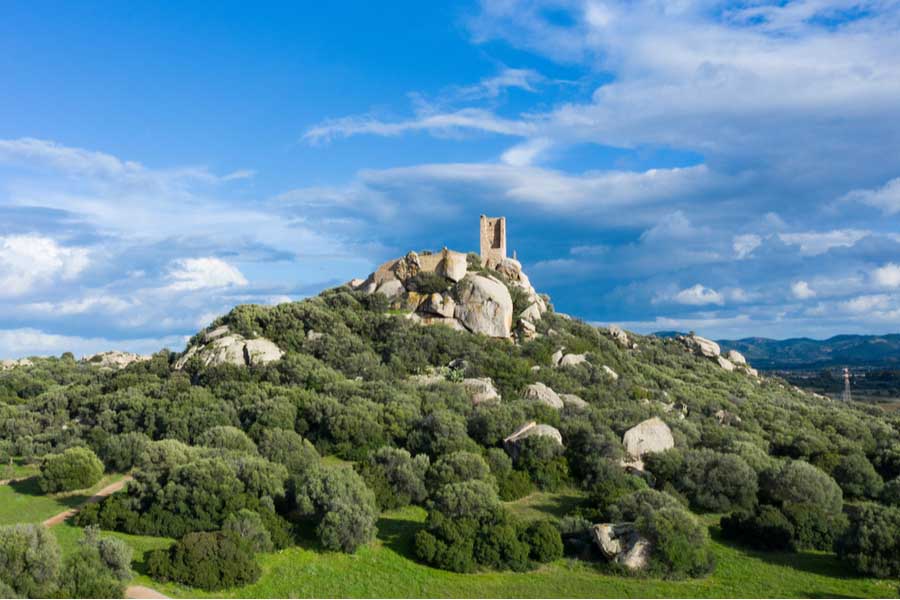 Castello di Pedres op de heuvel bij Olbia