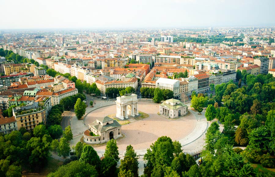 Panoramisch uitzicht over Milaan