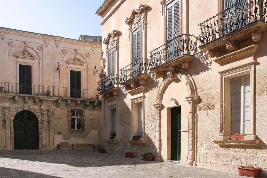 Het plein Convitto Palmieri in Lecce