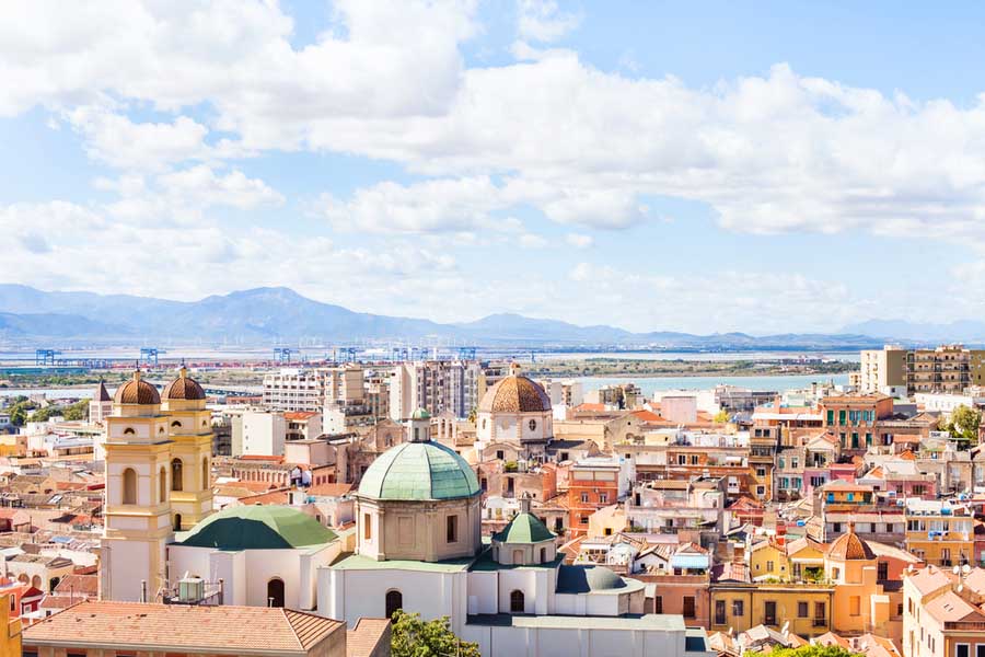 uitzicht over Cagliari op Sardinië